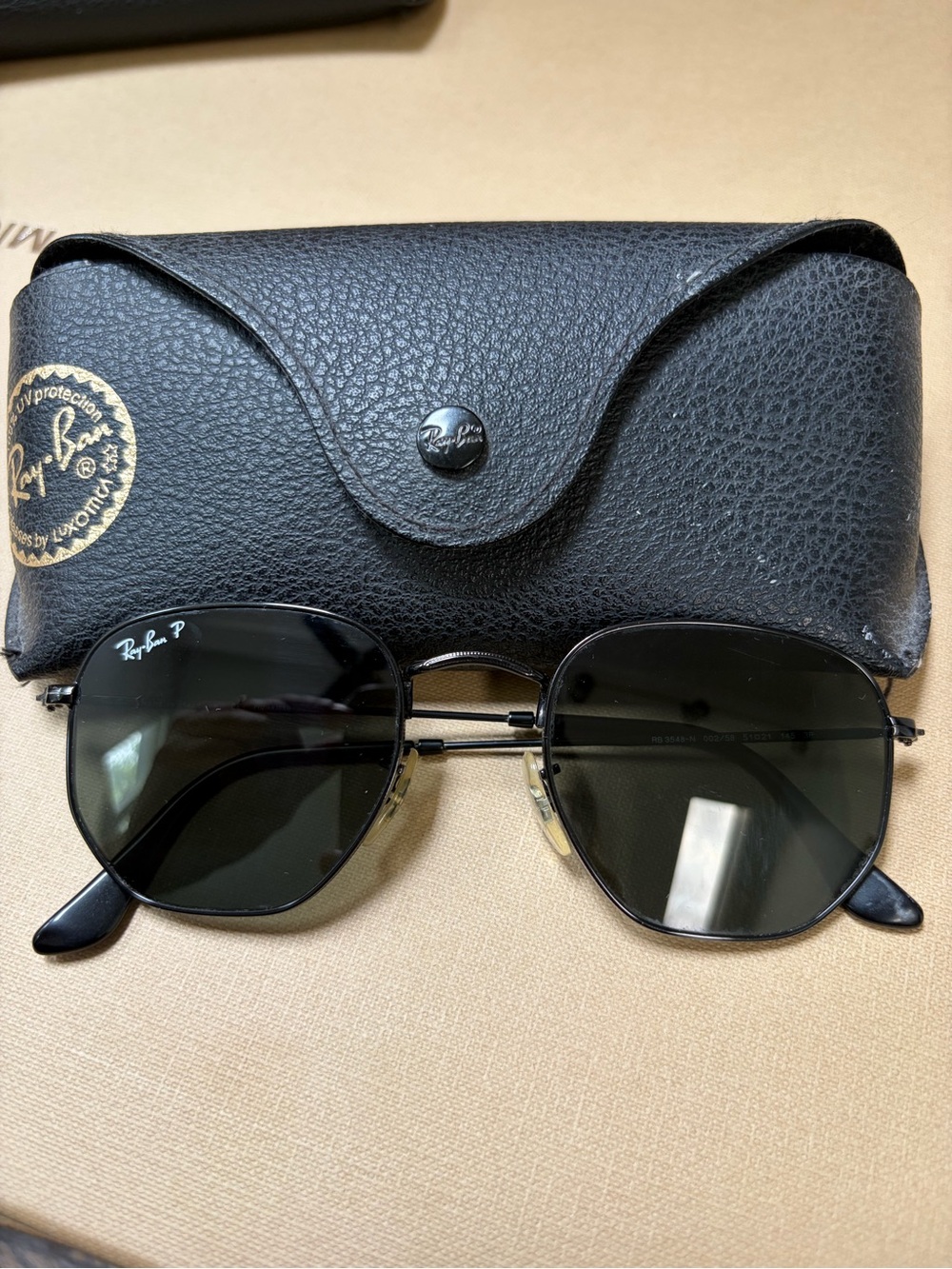 Ray-Ban Men’s Black Frame Sunglasses with Black Case